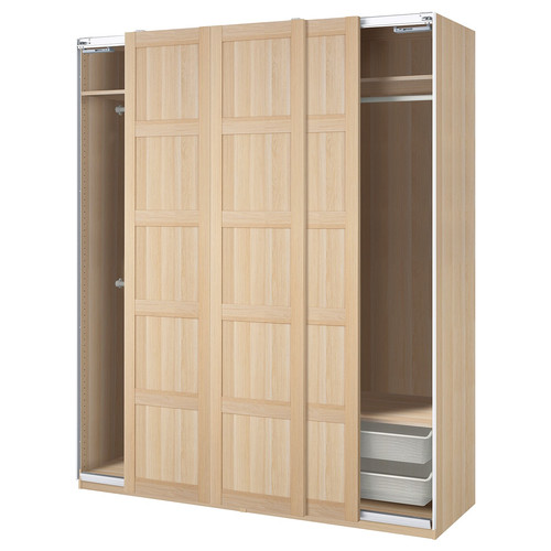 PAX / BERGSBO Wardrobe combination, white stained oak effect/white stained oak effect, 200x66x236 cm