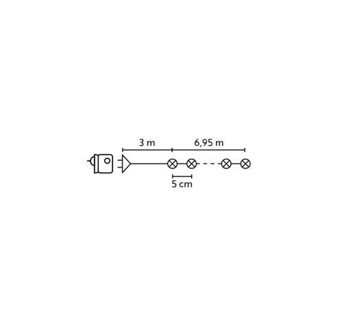 Christmas Lights LED 140L 6.95m, warm white/transparent, in-/outdoor