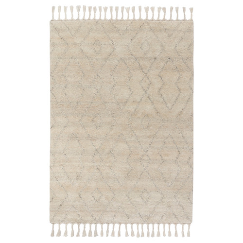 LENTÅTEL Rug, high pile, beige/handmade, 170x240 cm