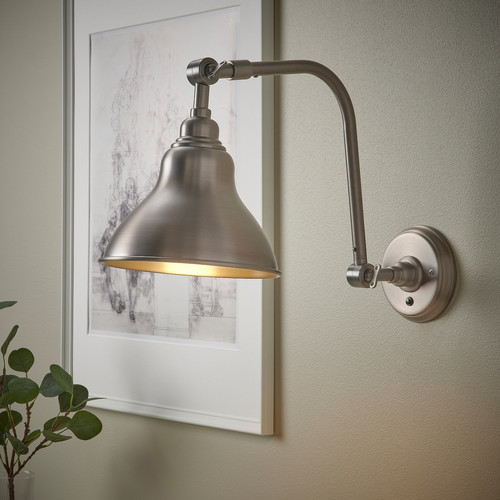 ANKARSPEL Wall lamp, wired-in installation, pewter effect