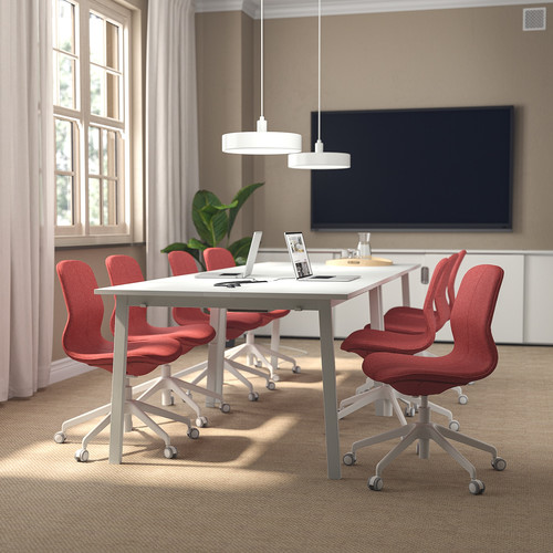 MITTZON Conference table, white, 140x108x75 cm