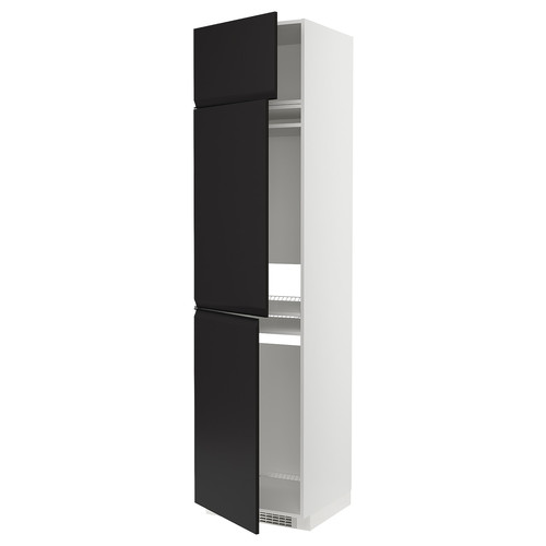 METOD High cab f fridge/freezer w 3 doors, white/Upplöv matt anthracite, 60x60x240 cm