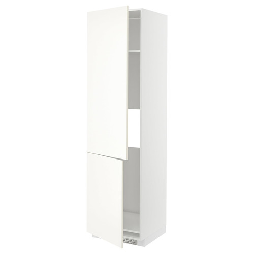 METOD High cab f fridge/freezer w 2 doors, white/Vallstena white, 60x60x220 cm