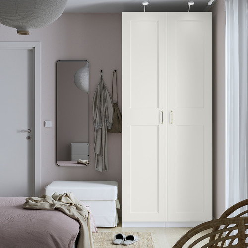 PAX / GRIMO Wardrobe combination, white/white, 100x60x236 cm