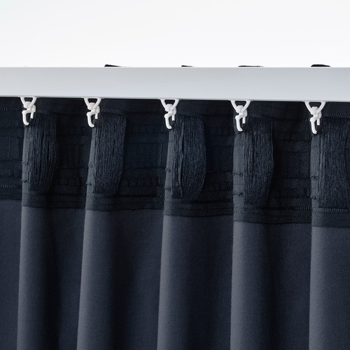 SANELA Curtains, 1 pair, dark blue, 140x300 cm