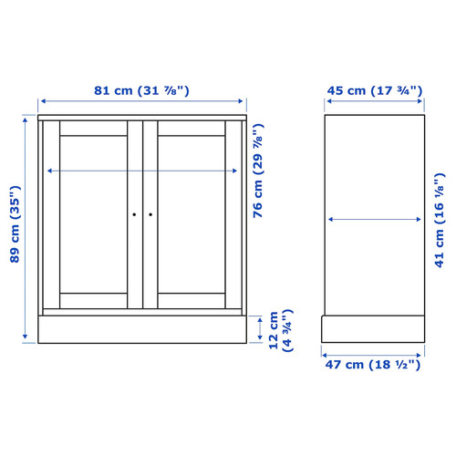 HAVSTA Cabinet with base, white, 81x47x89 cm