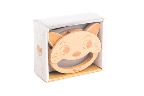 iWood Wooden Rattle Cat 6m+