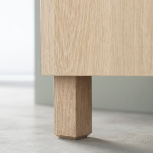 BESTÅ TV bench with drawers, white stained oak effect/Lappviken/Stubbarp white stained oak effect, 120x42x48 cm