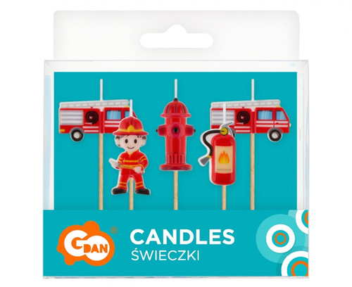 Birthday Picks Candles Fire Brigade 5pcs