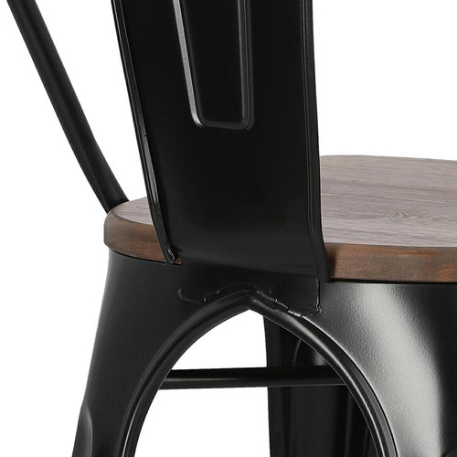 Metal Chair Paris Wood, black