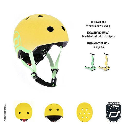 SCOOTANDRIDE Helmet for children XXS-S 1-5 years, Lemon