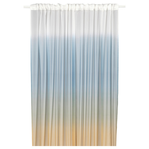 GLASÖRT Sheer curtain, 1 piece, grey-blue/dark beige, 300x300 cm