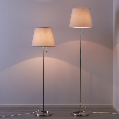 NYFORS Floor lamp, nickel-plated white