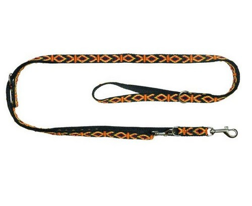 CHABA Adjustable Dog Leash Patterned 25mm x 130/260cm, black