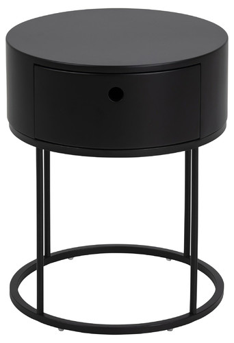 Nightstand Bedside Table Polo, black