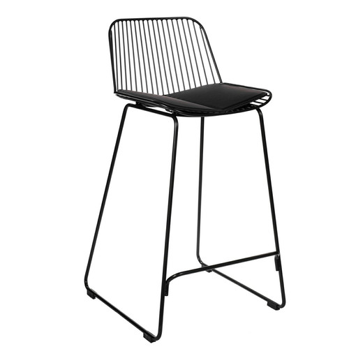 Bar Stool with Seat Pad Dill Low, black