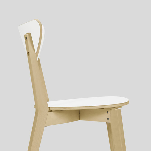 NORDMYRA Chair, white/birch