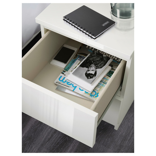 MALM Chest of 2 drawers, white/high-gloss, 40x55 cm