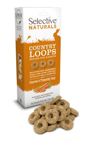 Selective Naturals Country Loops Snacks for Rabbits with Carrot & Timothy Hay 80g