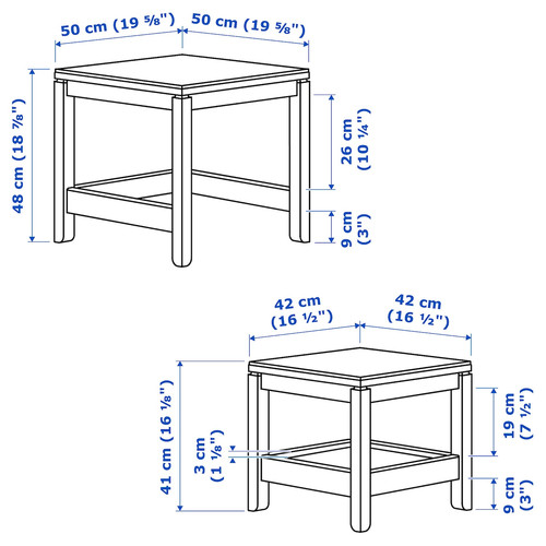 HAVSTA Nest of tables, set of 2, dark brown