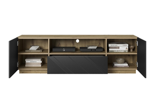 TV Cabinet Asha 167 cm, artisan/matt black