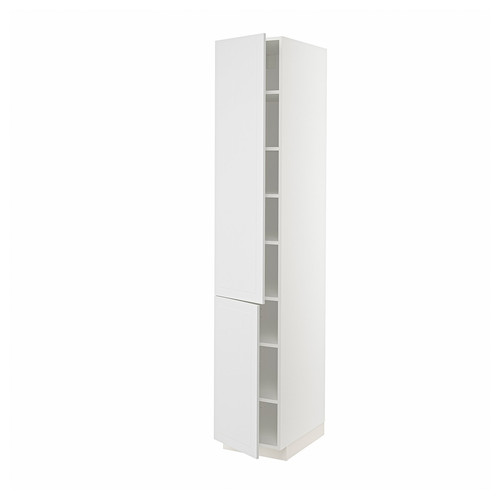 METOD High cabinet with shelves/2 doors, white/Stensund white, 40x60x220 cm