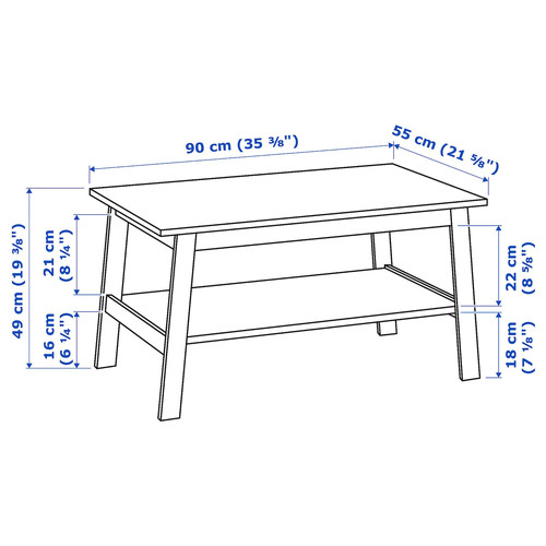 LUNNARP Coffee table, white, 90x55 cm