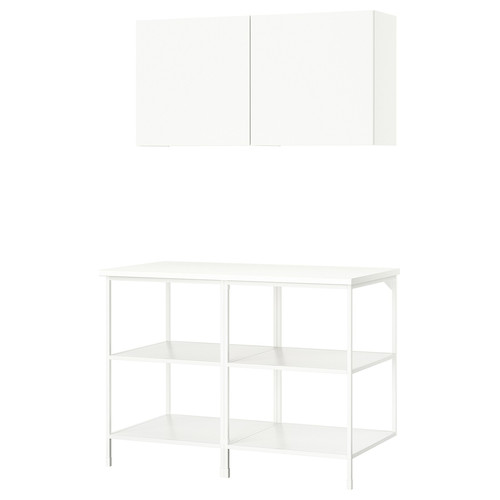 ENHET Storage combination, white, 123x63.5x207 cm