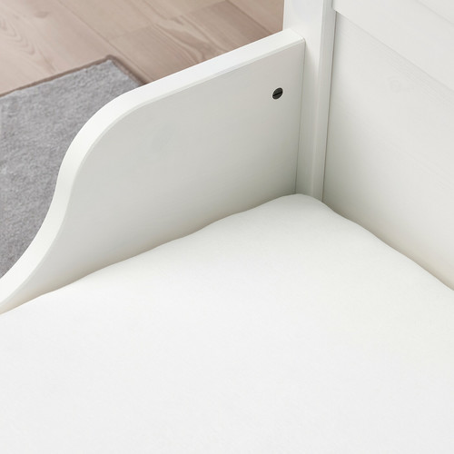 LEN Fitted sheet, white, 80x165 cm
