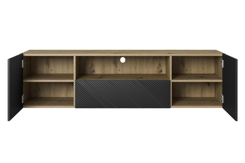 Wall-Mounted TV Cabinet Asha 167 cm, artisan/matt black