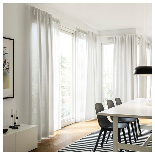 HANNALILL Curtains, 1 pair, beige, 145x300 cm