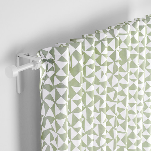 HÅRKÖRVEL Curtains, 1 pair, green, 145x300 cm