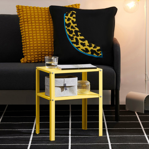 KNARREVIK Bedside table, bright yellow, 37x28 cm