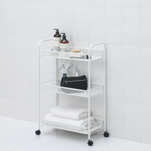 HORNAVAN Trolley, white, 26x48x77 cm