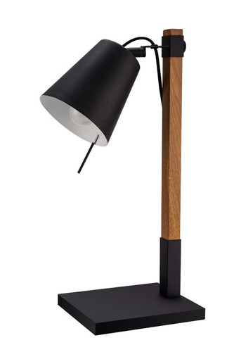 GoodHome Table Lamp Menonry E27, black/wood