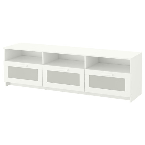 BRIMNES TV bench, white, 180x41x53 cm