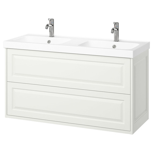 TÄNNFORSEN / ORRSJÖN Wash-stnd w drawers/wash-basin/taps, white, 122x49x69 cm