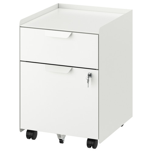 TROTTEN Drawer unit w 2 drawers on casters, whit