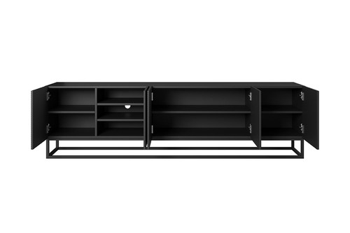 TV Cabinet Asha 200 cm, metal legs, matt black