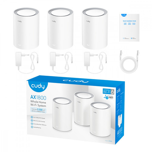 Cudy Router WiFI System Mesh M1800 AX1800, 3-pack