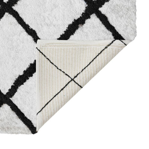 GoodHome Bath Mat Aetna 40 x 60 cm, white-black