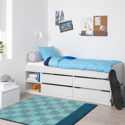 SLÄKT Bed frame with storage, 90x200 cm