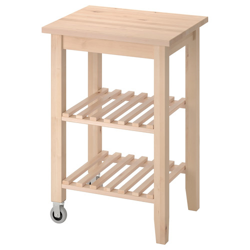 BEKVÄM Kitchen trolley, beech, 58x50 cm