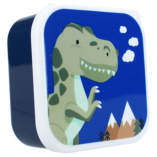 Pret Snack Box Set Lunch Box 3in1 Dino Navy