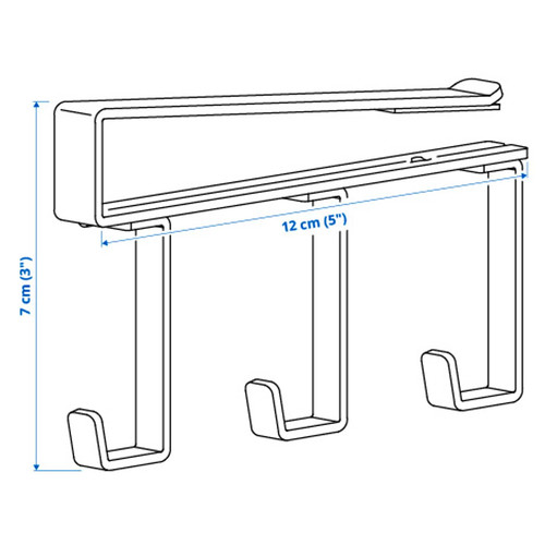 PÅLYCKE Clip-on hook rack