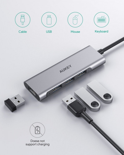 Aukey USB-C HUB 4in1 4xUSB 3.0 CB-C94 Aluminium