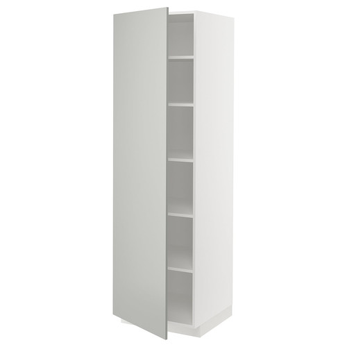 METOD High cabinet with shelves, white/Havstorp light grey, 60x60x200 cm