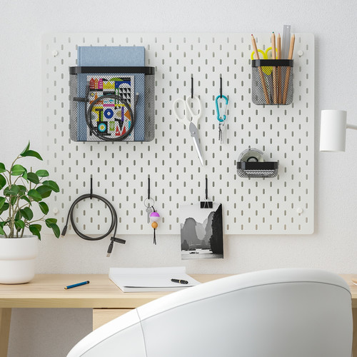 SKÅDIS Pegboard combination, white, 76x56 cm