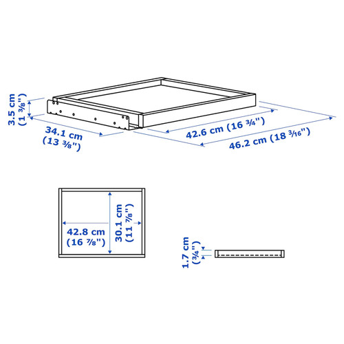 KOMPLEMENT Pull-out tray, white stained oak effect, 50x35 cm