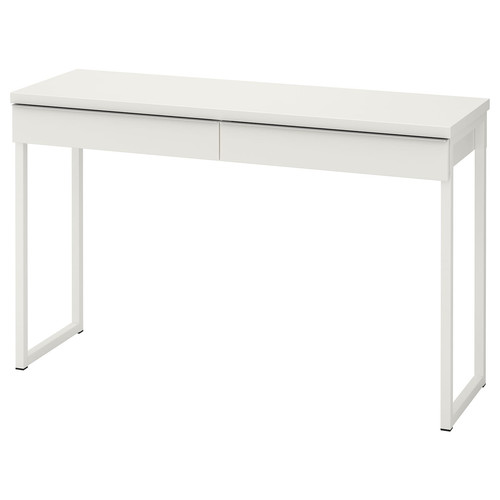 BESTÅ BURS Desk, high-gloss white, 120x40 cm